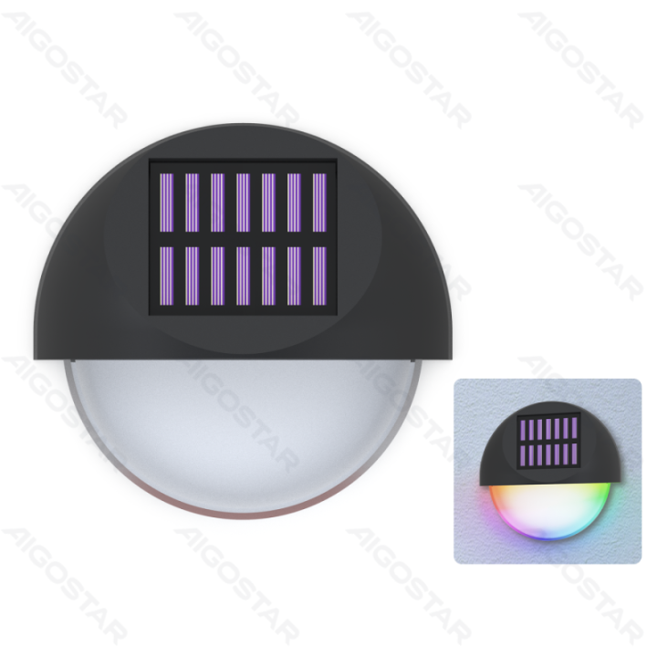 LED solar wall light black RGB