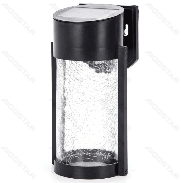 LED Saulės sieninis šviestuvas juodas RGB