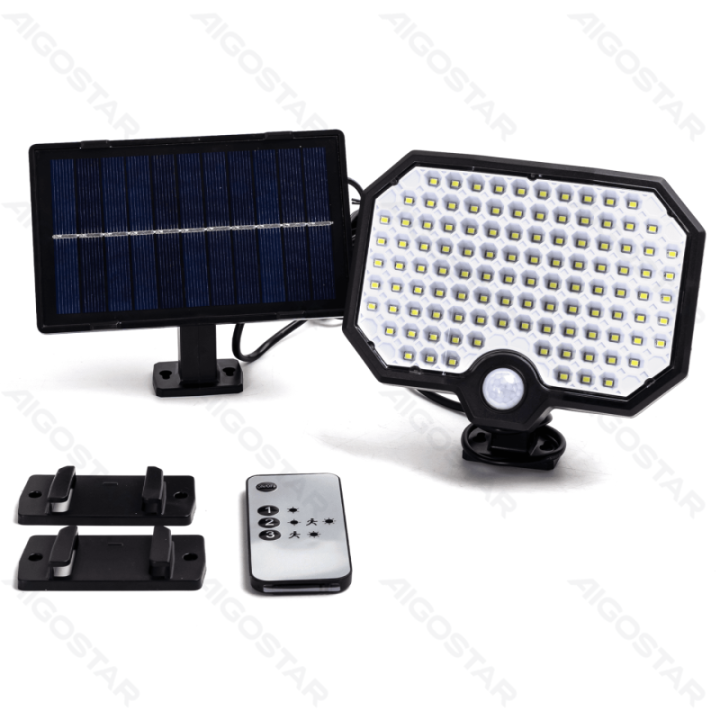 LED Solar Motion Sensor Split Wall Light Black 6500K