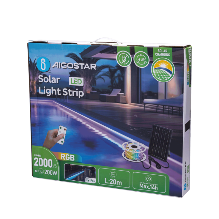 LED Solar Light Strip 20m RGB 200W