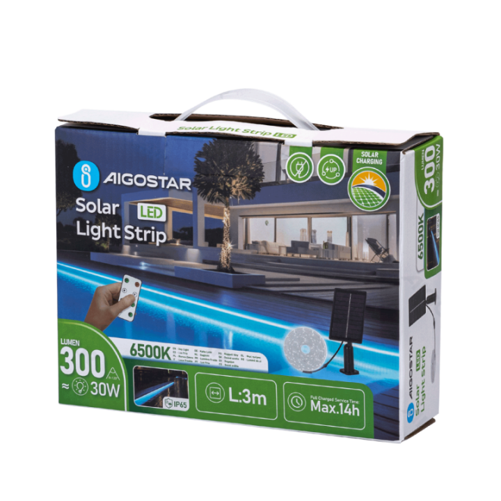 LED Saulės šviesos juosta 2+3m 6500K 30W