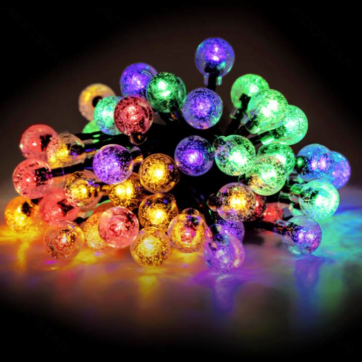LED Solar Bubble String Lights RGBY