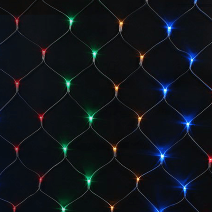 Solar net light flat string lights, RGBY, 3m+1.5m*1.5m
