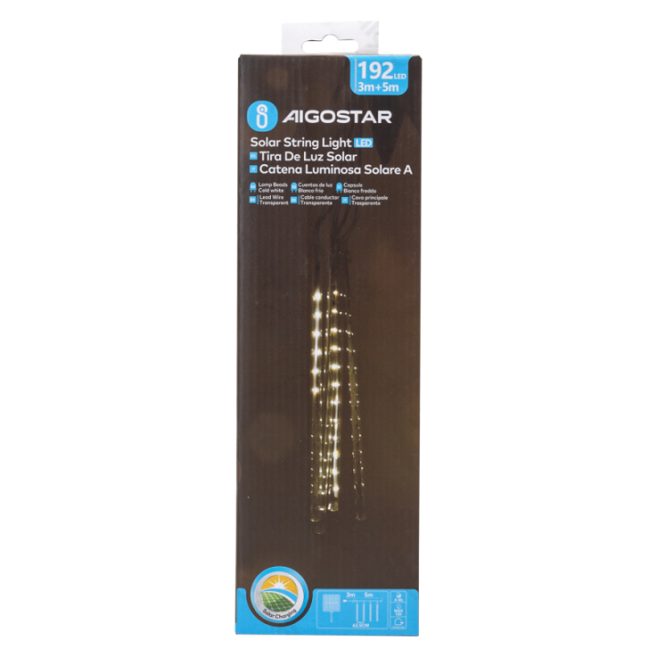 Solar 0.3m- meteor shower string lights, cold white, 5m