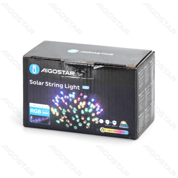 LED Solar Flat String Lights RGBY