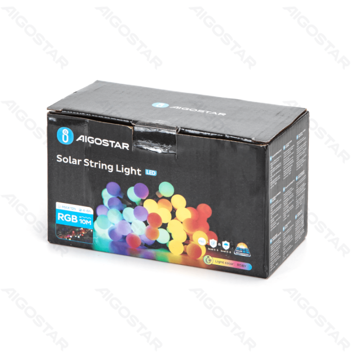 LED Saulės matinės burbulų girliandos RGBY