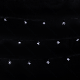 Solar star snowflake string lights, cold white, 2m+10m