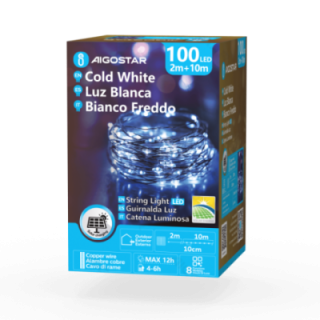 Solar string lights, cold white, 2m+10m