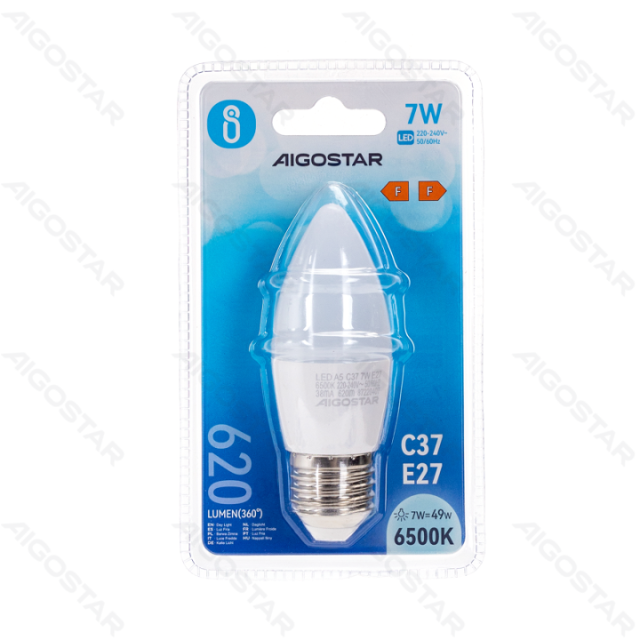 LED C37 Globe Bulb-E27-7W-6500K-620lm