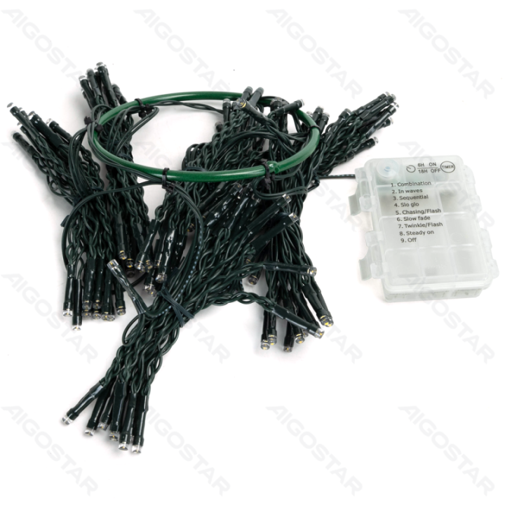 3AA baterijų girliandos Medis dengtas šviesa, šiltai balta, 1.2m