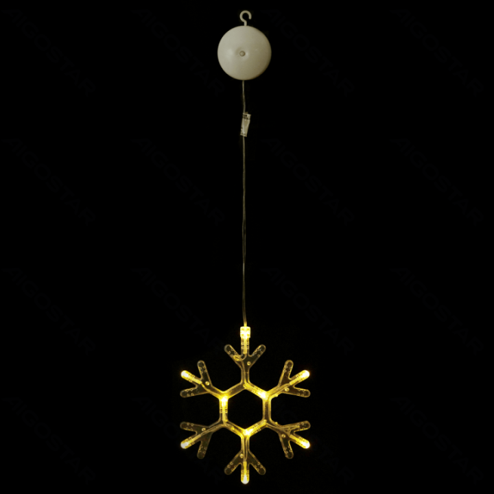 Battery powered pendant with suction cup snowflake shaped, warm white ,IP20 Indoor