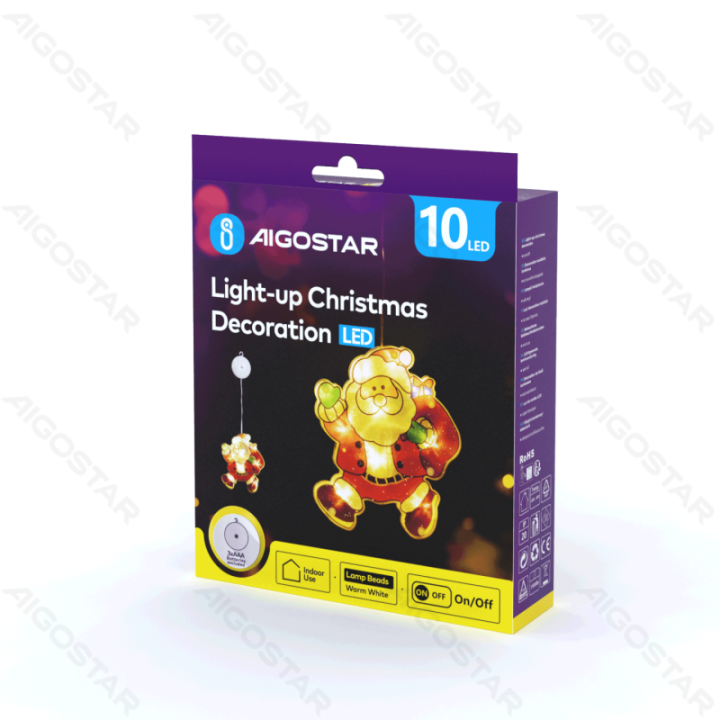 Battery powered pendant with suction cup Santa, small, warm white ,IP20 Indoor