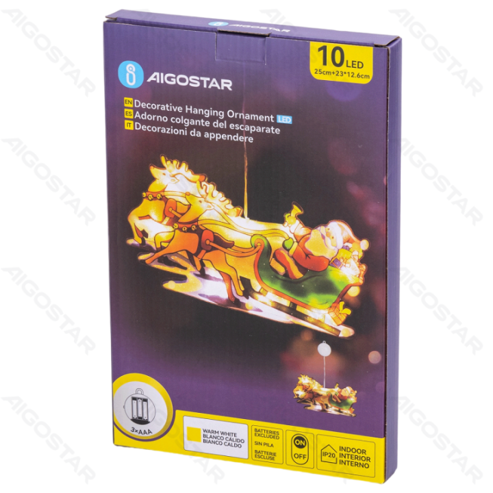 Baterijomis maitinamas pakabukas su siurbtuku, elnio formos, mažas, šiltai baltas, IP20, patalpose