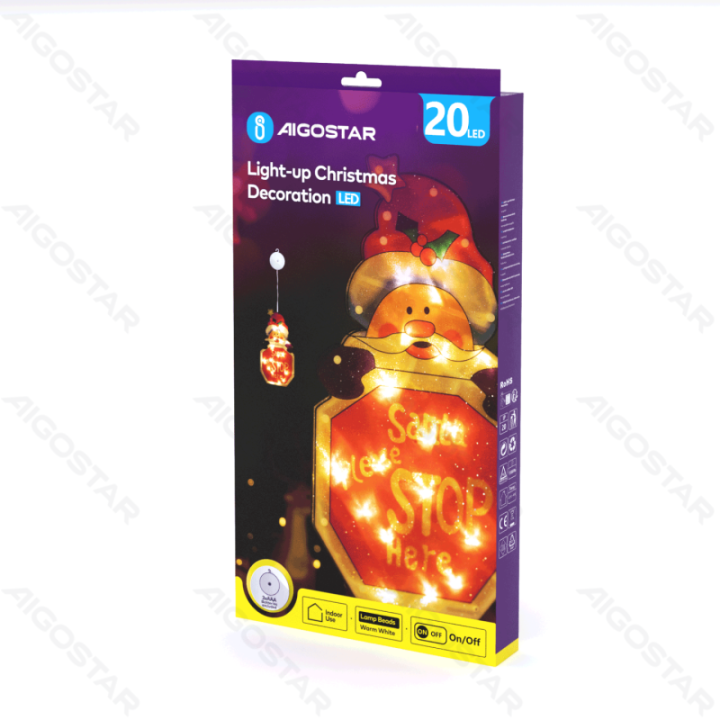 Battery powered pendant with suction cup snowman with a sign, large, warm white ,IP20 Indoor