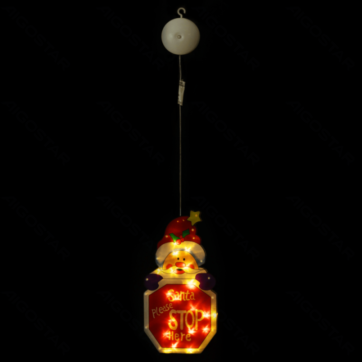 Battery powered pendant with suction cup snowman with a sign, large, warm white ,IP20 Indoor
