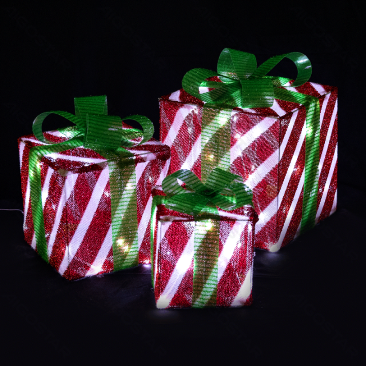 Low voltage light-up Christmas boxes 0.2/0.25/0.3m, cold white ,IP44, Indoor&Outdoor