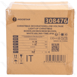 Low voltage light-up Christmas boxes 0.2/0.25/0.3m, cold white ,IP44, Indoor&Outdoor