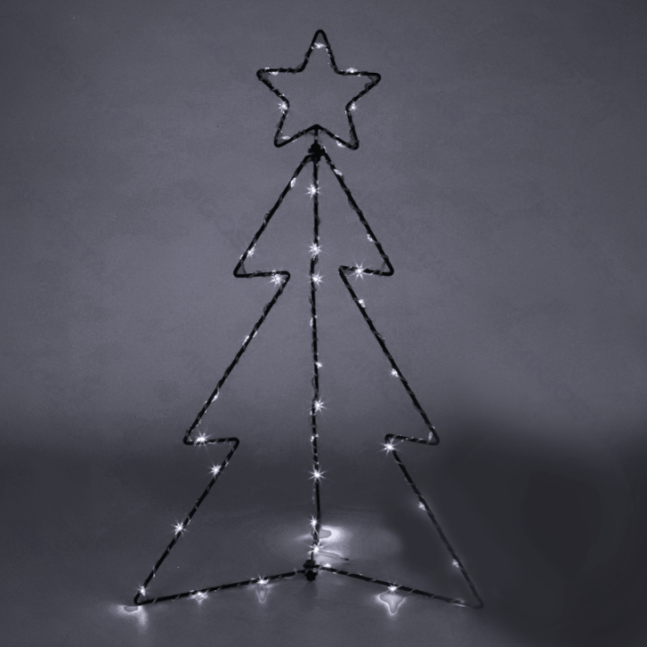 Christmas decoration - low-voltage 3D Christmas tree light, cold white, 5m+60cm