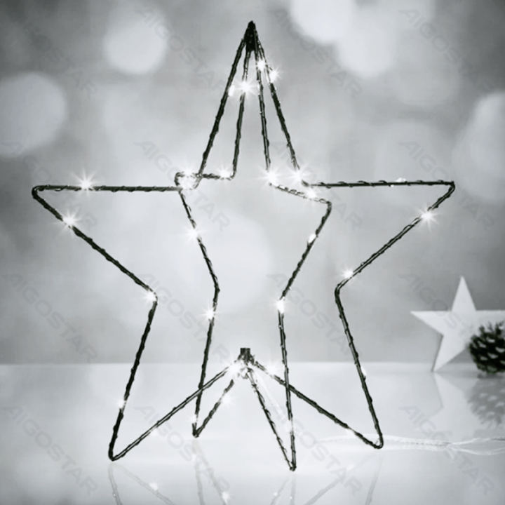 Christmas decoration - low-voltage 3D pentagram light, cold white, 5 m+H30 cm