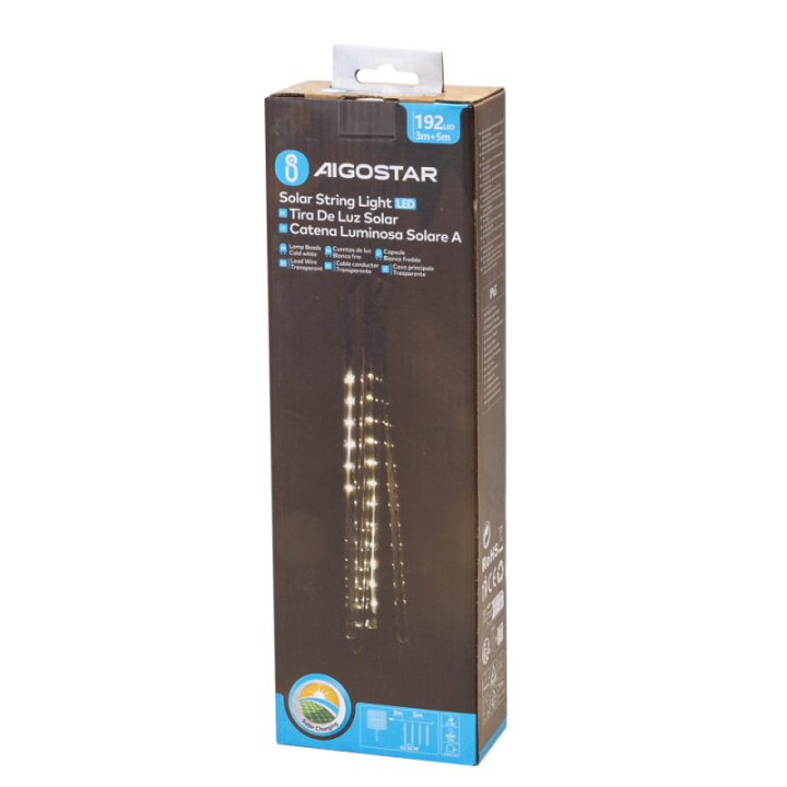 Solar 0.3m- meteor shower string lights, cold white, 5m