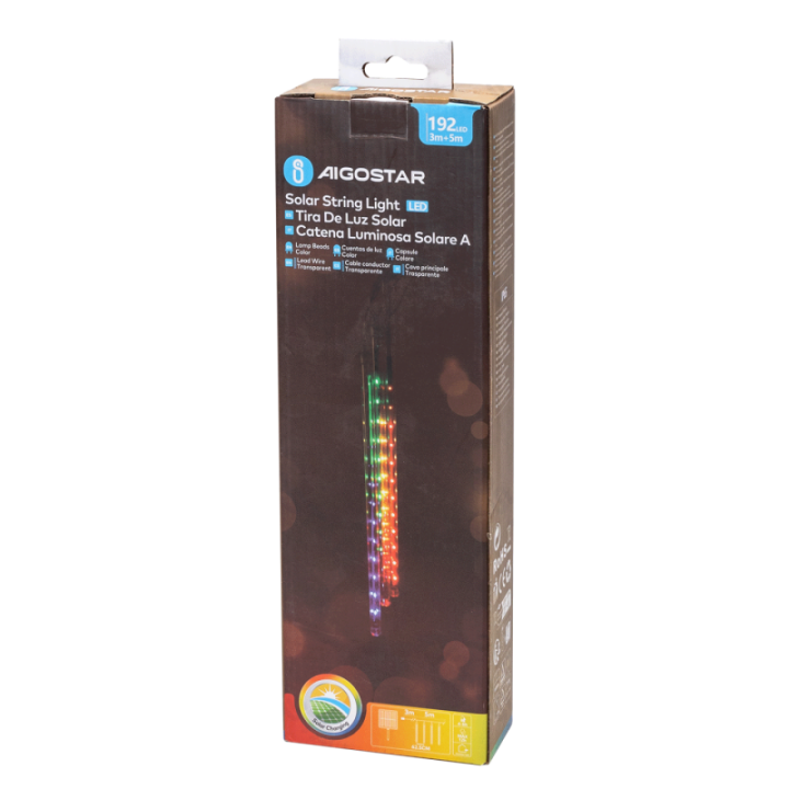 Solar 0.3m- meteor shower string lights, RGBW, 5m, IP65, Outdoor