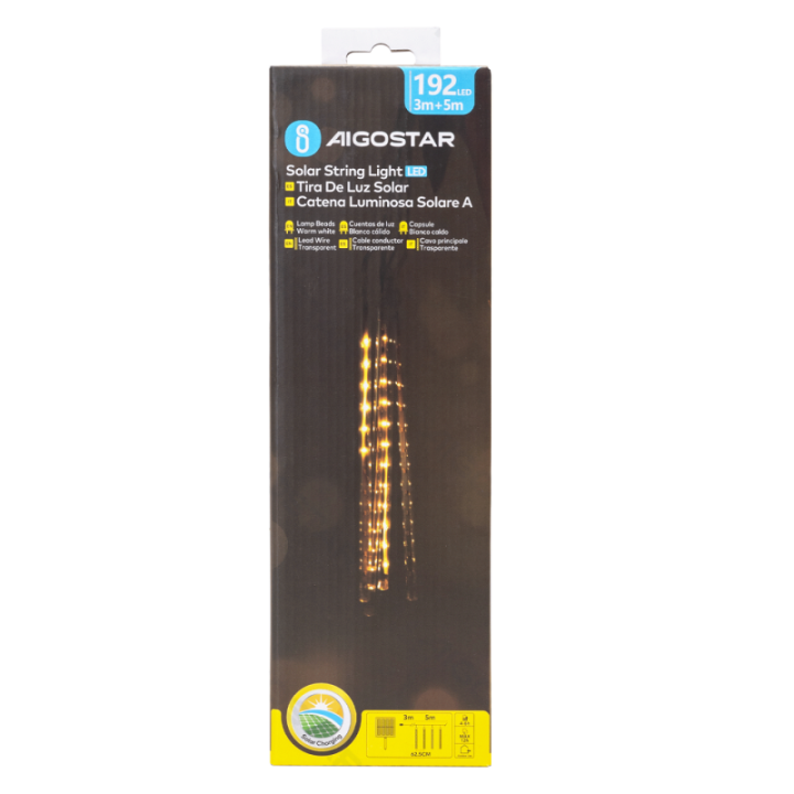 Solar 0.3m- meteor shower string lights, warm white, 5m