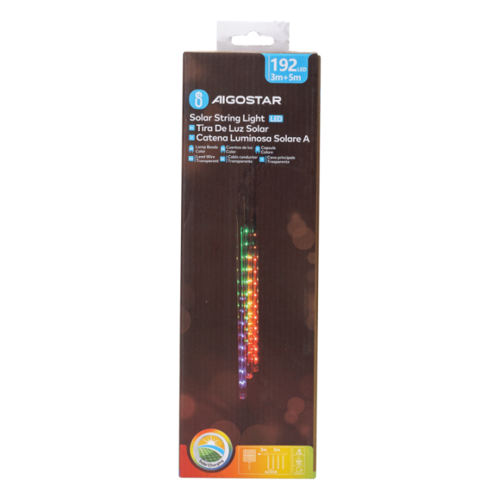 Solar 0.3m- meteor shower string lights, RGBW, 5m, IP65, Outdoor