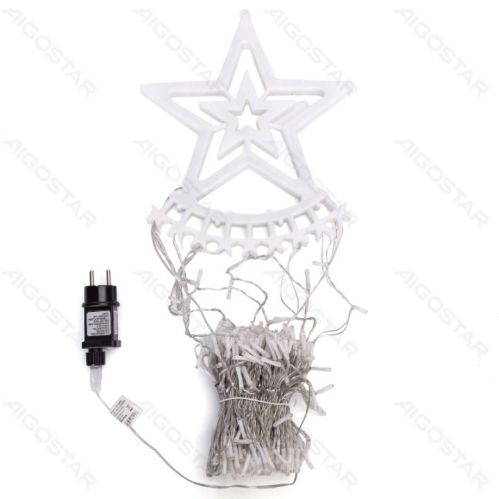 Low voltage pentagram waterfall string light, warm white, 5m+3.5m ,IP44, Indoor-Outdoor