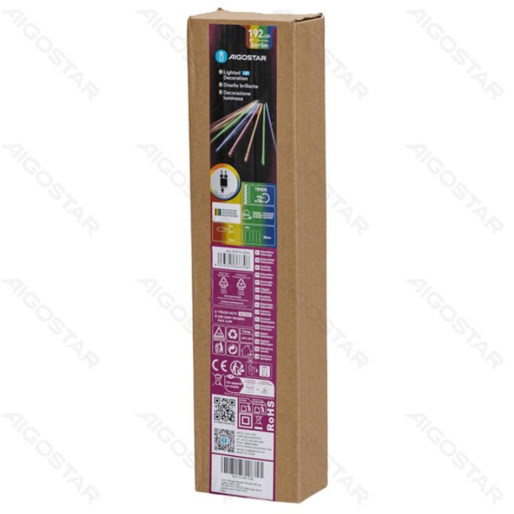 Low voltage 0.3m- meteor shower string lights, RGBY, 3m+5m, 8strips 8 strips ,IP44, Indoor-Outdoor