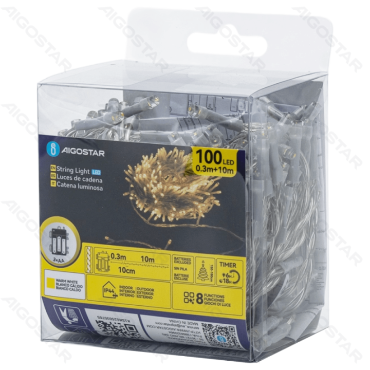3AA battery flat string lights, warm white, 10m ,IP44, Indoor&Outdoor