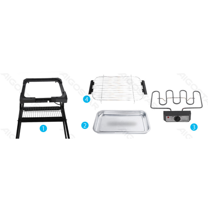 2000W Outdoor Electric Grill with Stand