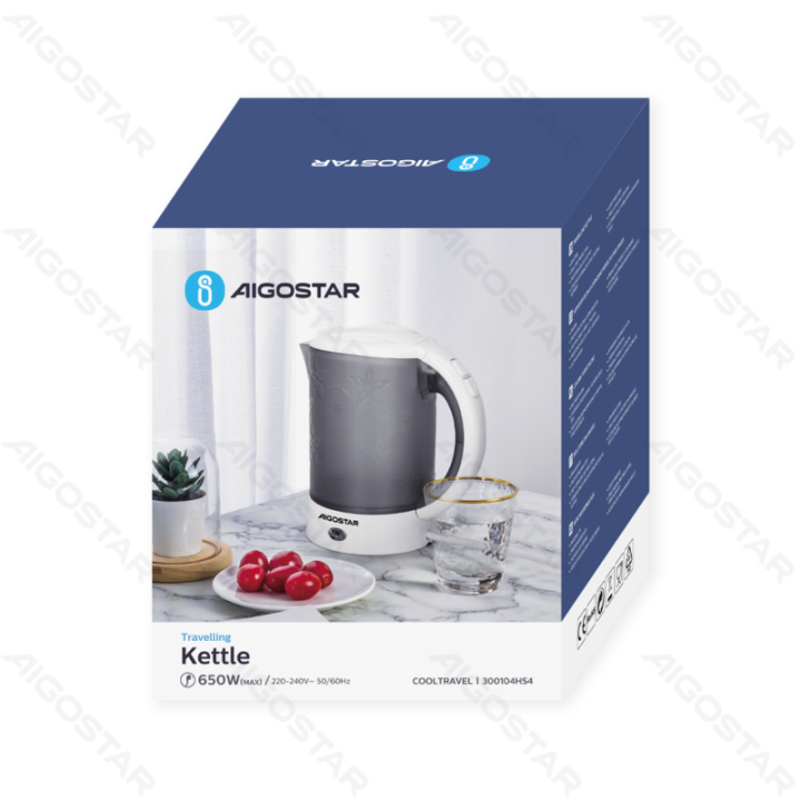 650W 0.6L Plastic Travel Electric Kettle