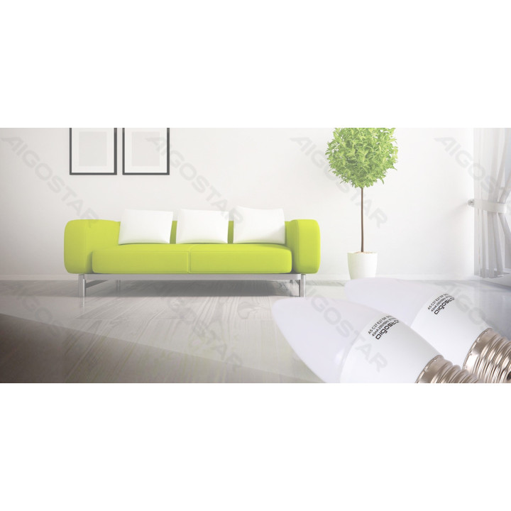 LED C37 rutulinė lemputė-E27-3W-6500K-255lm-2 vnt