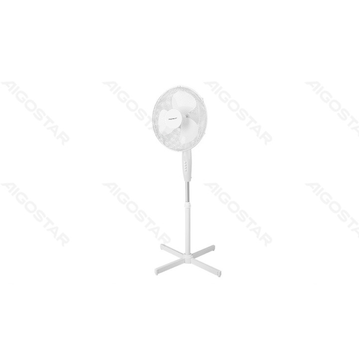 Stand Fan,16 Inches, 3 Blades, 3 Speeds, White