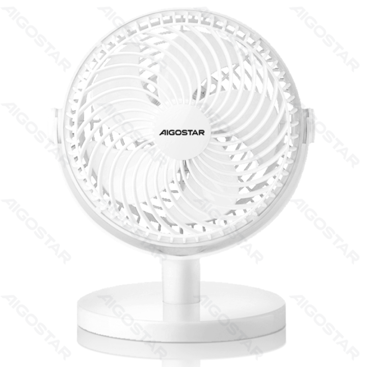 Nešiojamas stalo ventiliatorius, 6 colių, 5 mentės, 2 greičiai, be baterijos, baltas