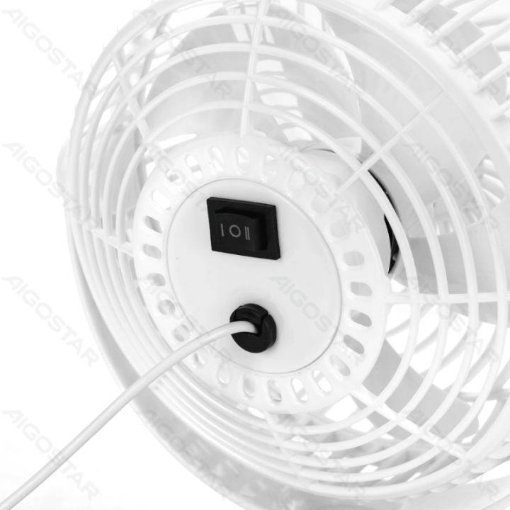 Portable Table Fan, 6 Inches, 5 Blades, 2 Speeds, Without battery, White