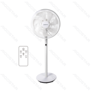 Stand Fan,16 Inches, 7 Blades, 3 Speeds, White, Remote control