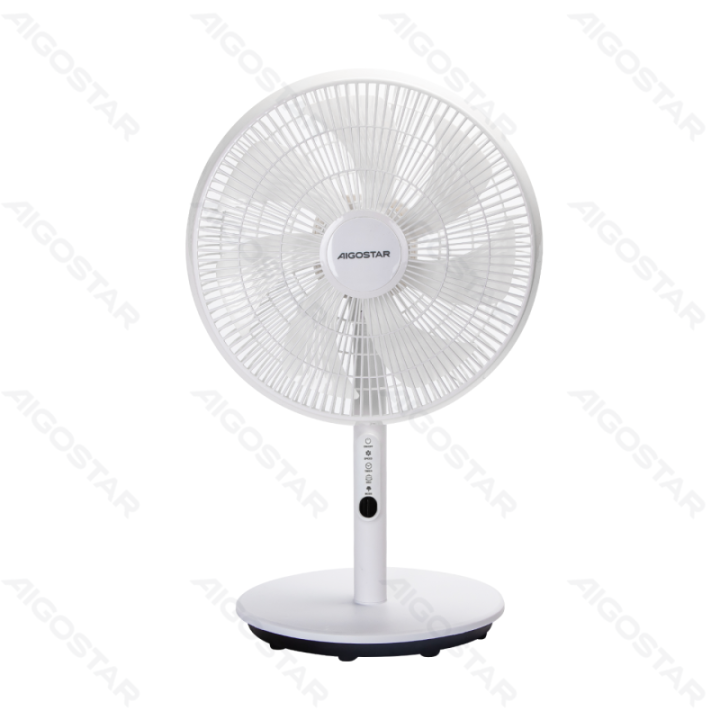 Stovintis ventiliatorius, 16 colių, 7 mentės, 3 greičiai, baltas, su nuotolinio valdymo pultu