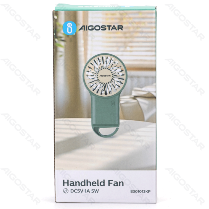 Handheld Fan, 3.2 Inches, 7 Blades, 3 Speeds, 500mAh, Green
