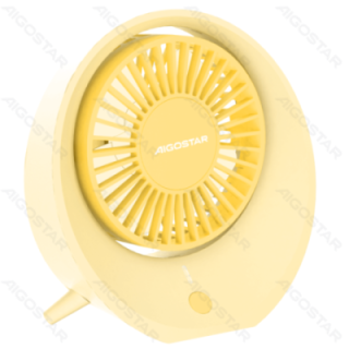 Portable Table Fan, 4 Inches, 4 Blades, 3 Speeds, 1200mAh, Beige
