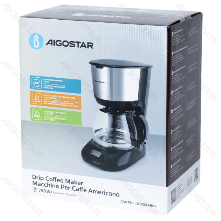 Drip coffee maker 750W 1.25L