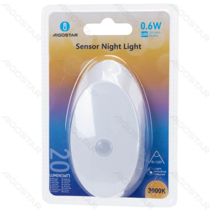 LED sensor night light 0.6W 3000K