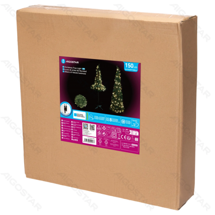 Foldable Christmas Tree Cold White 1.8m IP44, Indoor&Outdoor