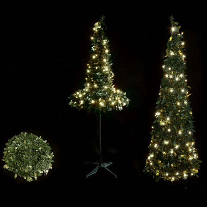 Foldable Christmas Tree Cold White 1.5m IP44, Indoor&Outdoor