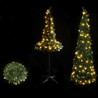 Foldable Christmas Tree Warm White 1.5m IP44, Indoor&Outdoor