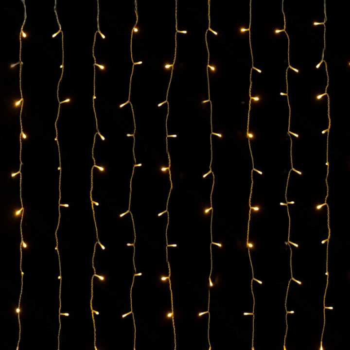 Low Voltage Curtain Flat String Lights, Warm White, 0.9*1.2m 10 strips IP44, Indoor&Outdoor