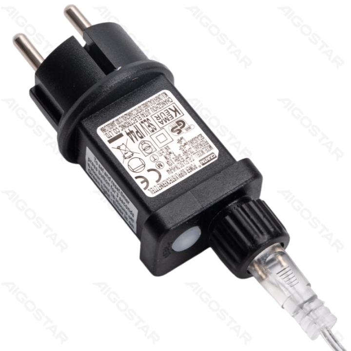 Žemo įtampos girliandos, užuolaidų trapecinės plokščios viršutinės snaigės šilta balta 1.2*1m, 7 juostų IP44, viduje&lauke