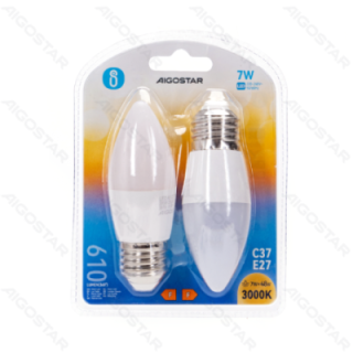 LED šviesa-E27-7W-3000K-610lm-2 vnt.