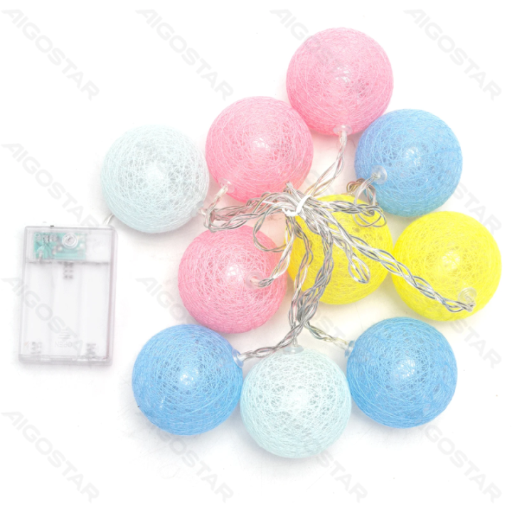 3AA Battery String Lights Cotton Ball Light Light Colors Warm White 2m
