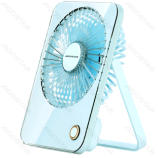 Portable Table Fan, 3 Inches, 5 Blades, 3 Speeds, 3600mAh, Blue
